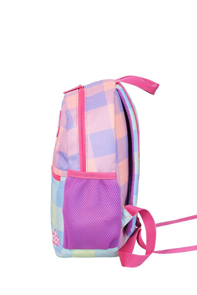 Benetton Plaid Pattern Girl's Kindergarten Bag Purple