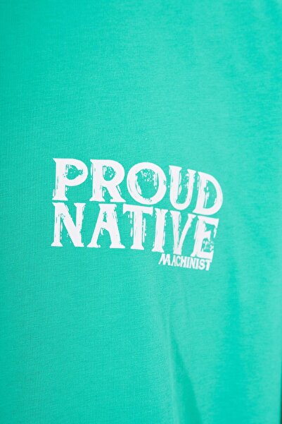 Machinist Чоловіча індійська футболка Oversize з принтом, електрично-зелена
