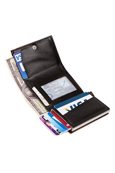 Newish Men's Tan Leather Mechanism Wallet and Daily Shoulder Handbag