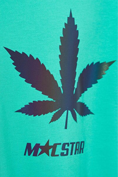 Machinist Macstar Leaf Printed - Ανδρικό μπλουζάκι Oversize ανοιχτό πράσινο