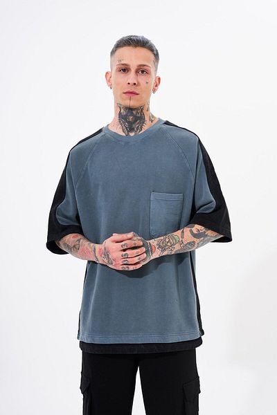 Machinist Ανδρικό μπλουζάκι Contrast Washed Oversize Ghost Cloudy