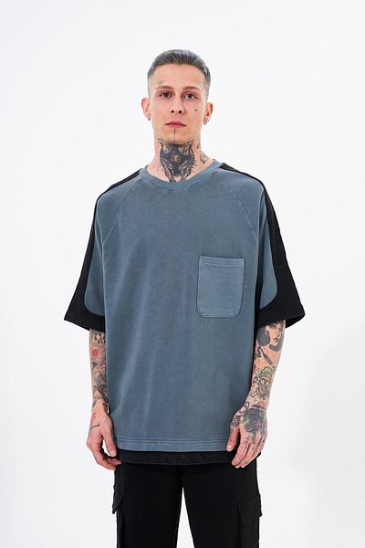 Machinist Ανδρικό μπλουζάκι Contrast Washed Oversize Ghost Cloudy