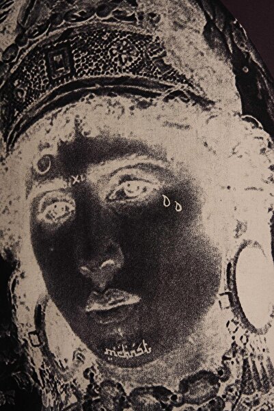 Machinist Ανδρικό μπλουζάκι με κορδόνια oversized καφέ