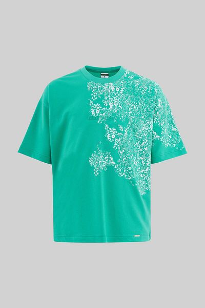 Machinist Men's Halfway Rug Pattern Oversize Electric Green T-Shirt