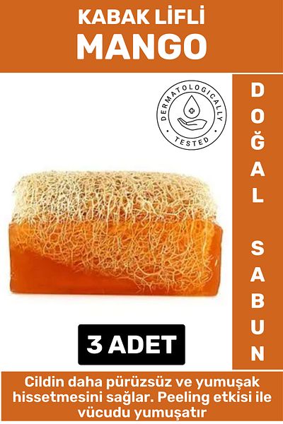 Wintoup Special Production Massage Effect Moisturizing Dryness Relief Natural Pumpkin Fiber Mango Soap 3 Pcs