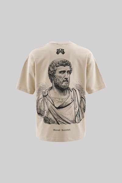 Machinist Tricou supradimensionat pentru bărbați Marcus Aurelius, bej moale