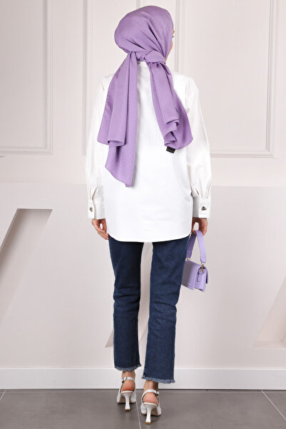 İmajButik White Front Heart Ruffle Shirt