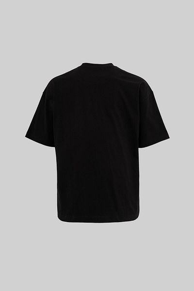 Machinist Men's Technical Zig-Zag Embroidered Oversize Black T-Shirt