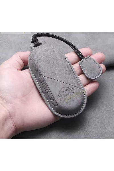 RoseTR Mini Cooper 2024-25 Key Remote Case Leather Gray Color