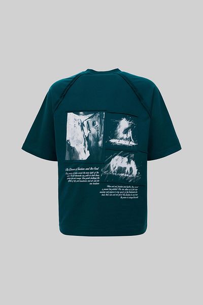Machinist Men's Horse Printed Oversize Oil Green T-Shirt