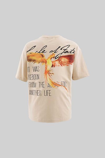 Machinist Ανδρικό μπλουζάκι με στάμπα Phoenix Oversize Soft Beige