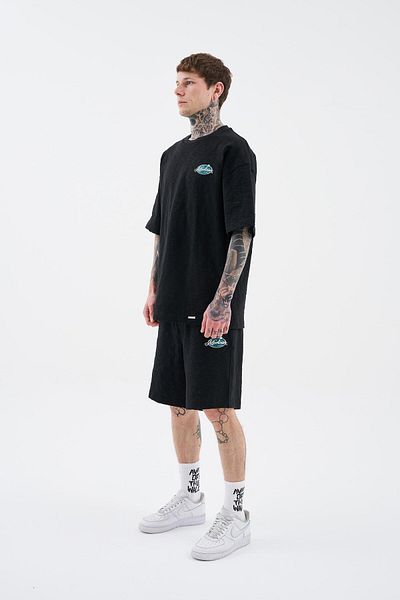 Machinist Ανδρικό μπλουζάκι Premium Fabric Printed Oversize Μαύρο T-Shirt