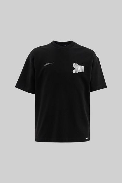 Machinist Men's Patchwork and Stitched Oversize Black T-Shirt