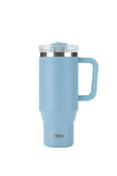 Tyeso 1200ml Vacuum Qq Thermos - Leak Proof with Straw, Double Wall, Light Blue