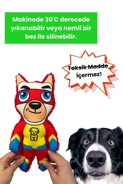 Havhav Özel Tasarım HavMan Köpek Oyuncağı Vikvik Sesli Peluş Köpek Aktivite Oyuncağı