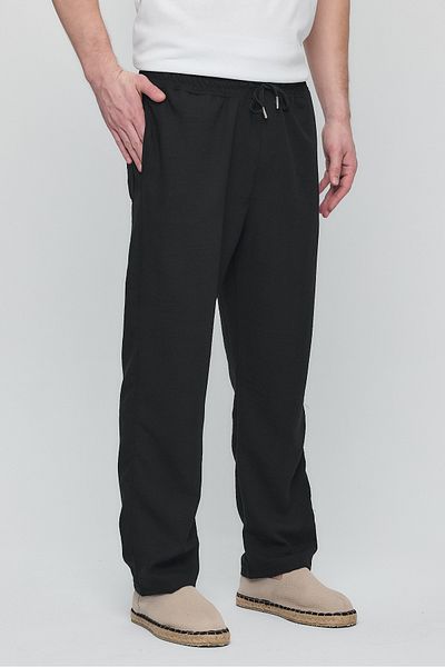 GIENTO Men's Baggy Linen Pants with Elastic Waist