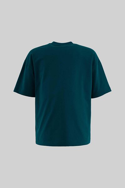 Machinist Men's Parrot Embroidered Oversize Oil Green T-Shirt