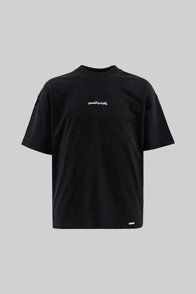 Machinist Men's Rug Pattern Flock Printed Oversize Black T-Shirt