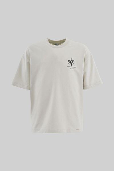 Machinist Tricou pentru bărbați, cu franjuri tradiționale, oversize, gri spațial