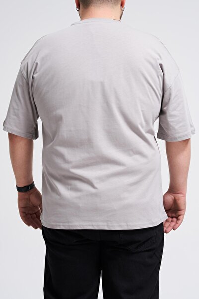 Machinist Ανδρικό μπλουζάκι Basic Cold Grey μεγάλου μεγέθους