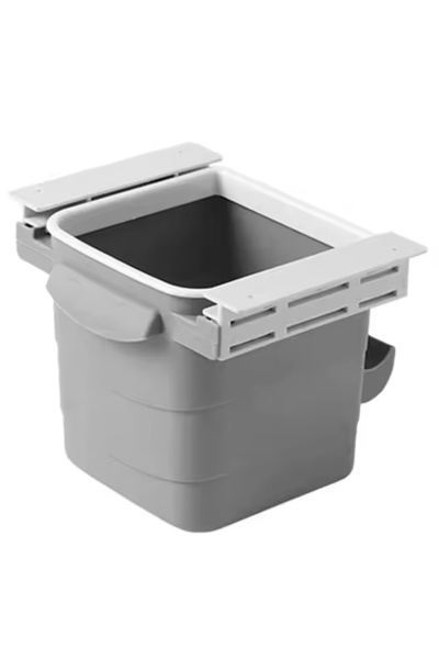 Nactumu Mini Table Trash Can – Plastic, under Counter Retractable and Adhesive Invisible Baffle