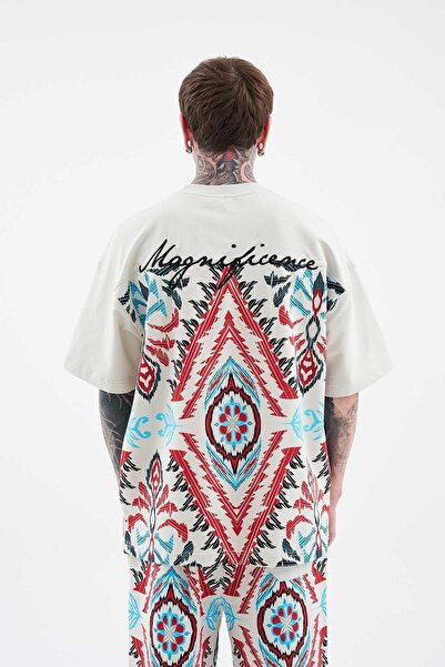 Machinist Ανδρικό έθνικ εμπριμέ και ραμμένο Space Grey T-shirt