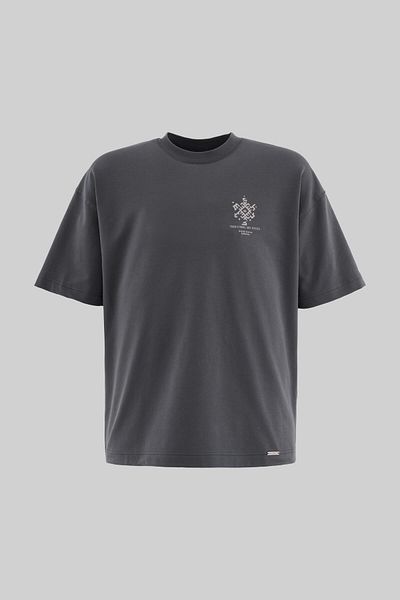 Machinist Men's Traditional Fringe Oversize Smoked T-Shirt