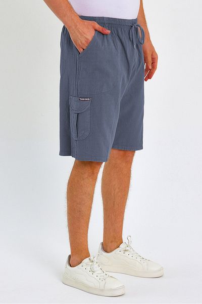 Dechers Ανδρικό σορτς Cargo Pocket Plus Size 100% βαμβακερό λινό E202
