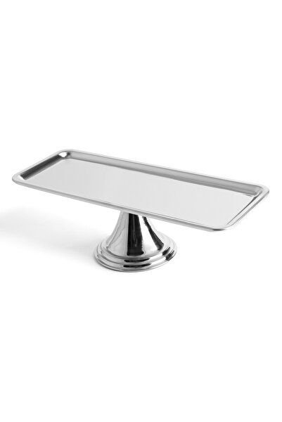 Aslı Hediyelik Luxury Rectangular Silver Standing Cake, Pastry, Cookie, Dessert, Catering, Dowry Presentation Serving Stand