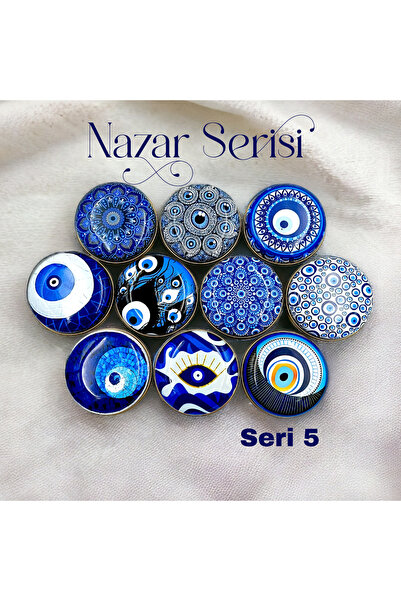 ayyagift Nazar Desenli Metal Kutu - Hediyelik ve Mum Hazırlama Kutusu 7,3x3cm...