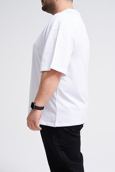 Machinist Ανδρικό Basic Λευκό T-Shirt μεγάλου μεγέθους