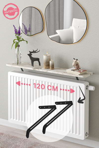 lefty Petek Üstü Uçan Raf Dresuar Kalorifer Peteği Rafı 120 X 18 Cm Efes Gri ...