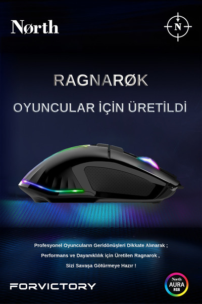 Genel Markalar Ragnarok Rgb 12.800 Dpı 400 Ips 50g Pmw3389 Makrolu Gaming Oyuncu Mouse