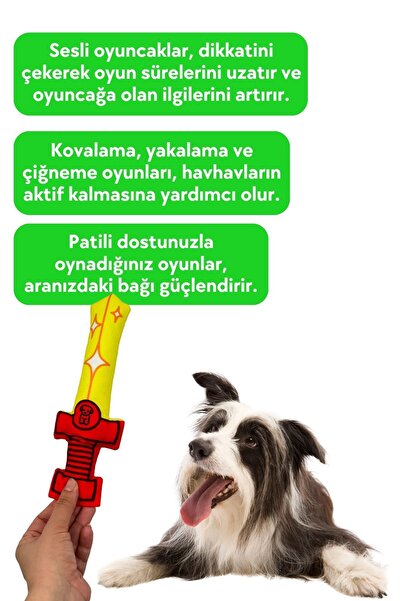 Havhav Peluş Kılıç Köpek Oyuncağı Kavramaya Uygun ve Hışırtı Sesli Köpek Oyuncağı