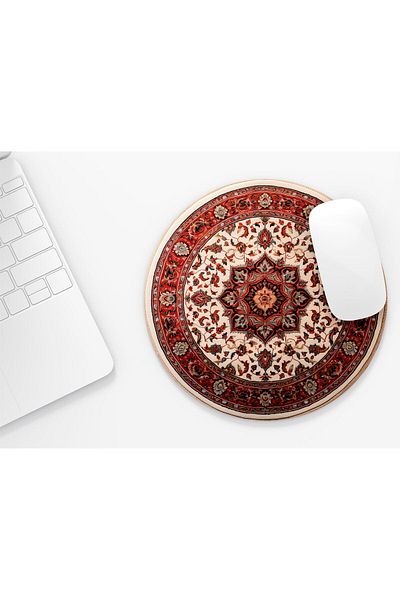 riyaz Carpet Motif 5 - Round Mouse Pad