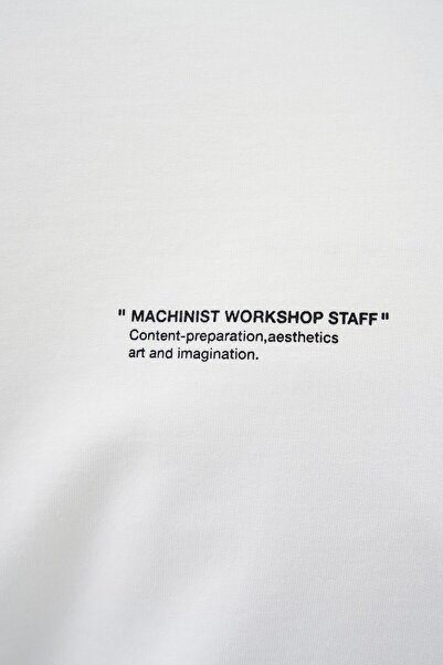 Machinist Чоловіча футболка Patchwork And Stitched Oversize Ekru