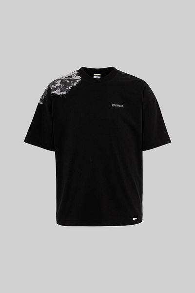 Machinist Tricou negru oversize Medusa Fragmented pentru bărbați