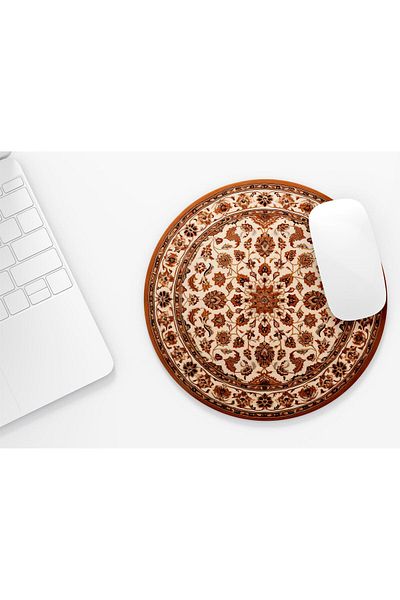 riyaz Carpet Motif 3 - Round Mouse Pad