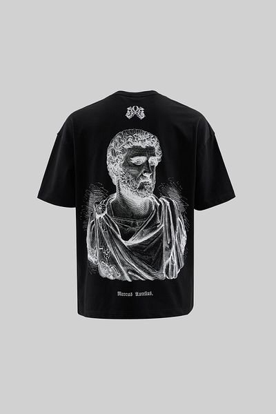 Machinist Men's Marcus Aurelius Oversize Black T-Shirt