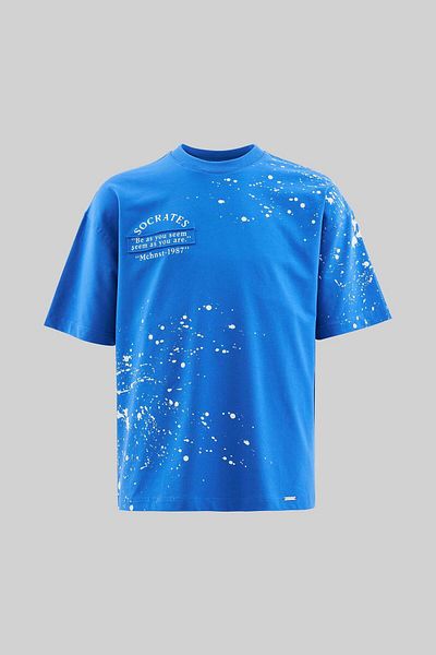 Machinist Tricou oversize albastru moale Philosophers pentru bărbați