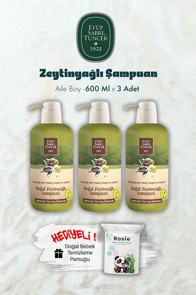 Eyüp Sabri Tuncer 600 ml Olive Oil Shampoo (X 3) & Rosie Prize Preparation List