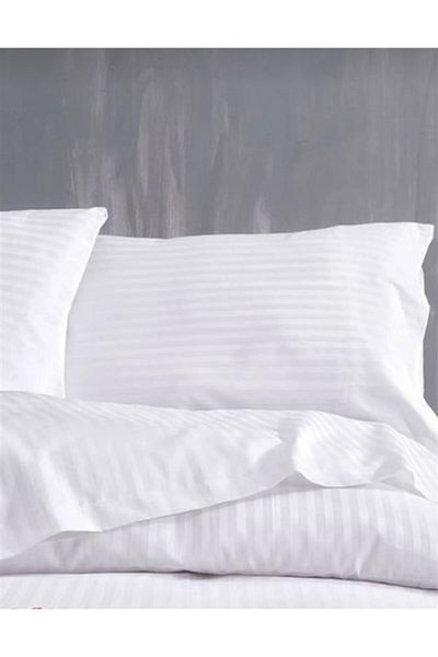 Mrs.Gugar Striped Satin White 2 Pieces 50X70 Hotel Pillow Case