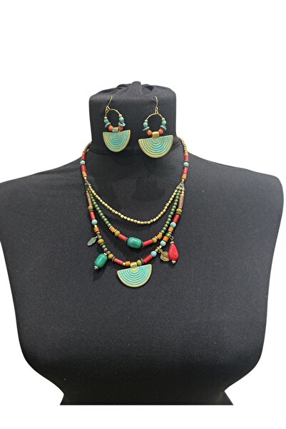 PHUTİ COLLECTION Authentic Necklace Earring Set