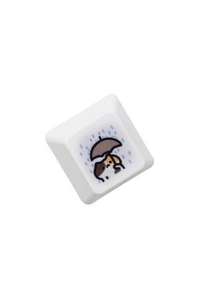 KPrepublic CalicoC J Keycap x1 Cute Little Calico Cat Keycap Kitty Meme Keycap Dye Subbed keycaps for mx stem G