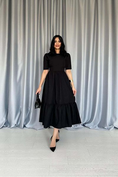 Classi Fashion Rochie lungă neagră elegantă pentru femei - Rochie casual hijab elegantă și confortabilă