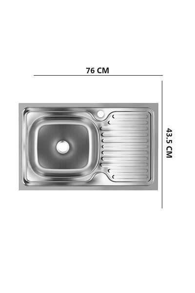 SANITEC Chiuveta bucatarie Sanitec SN7002S, pentru blat 76X43.5cm, cuva stanga, adancime 16cm, anticalcar
