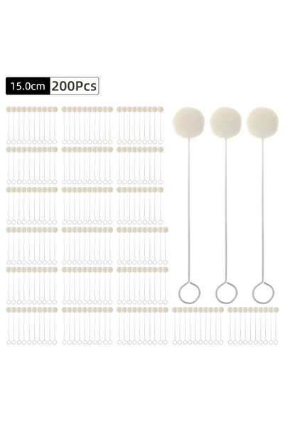 Choice 15 سم - 200 قطعة 20-200 قطعة من ممسحات الصوف، مجموعة فرشاة الكرة العمل...