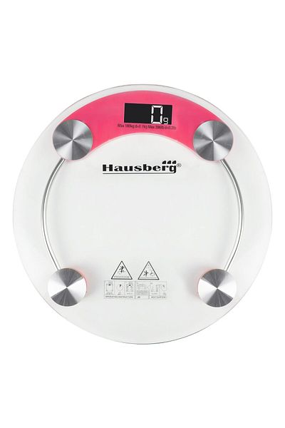 Hausberg Ζυγαριά σώματος HB-6000RZ, οθόνη LCD, αυτόματο κλείσιμο, ένδειξη μπαταρίας, 180 kg, Γυαλί, Ροζ