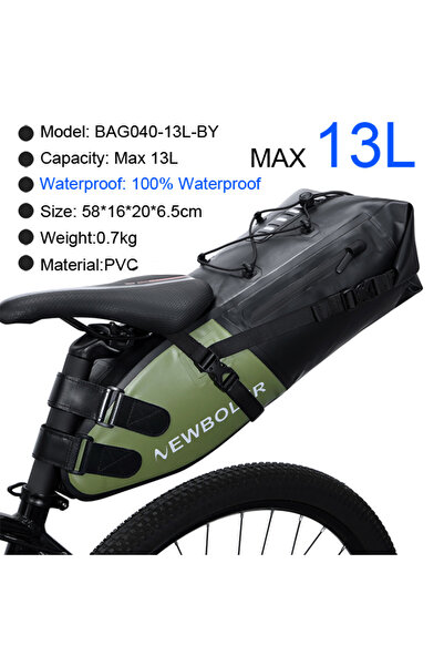 Choice حقيبة دراجة BAG040GRE 13 لتر من نيوبولر، مقاومة للماء، سعة كبيرة 13 لت...