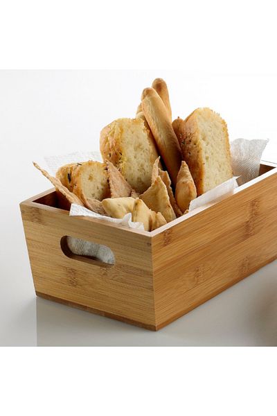 LEONE Bamboo serving and storage basket, 30x20x11 cm